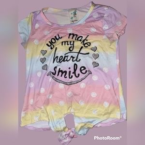 Rainbow lily Bleu girls short sleeve shirt